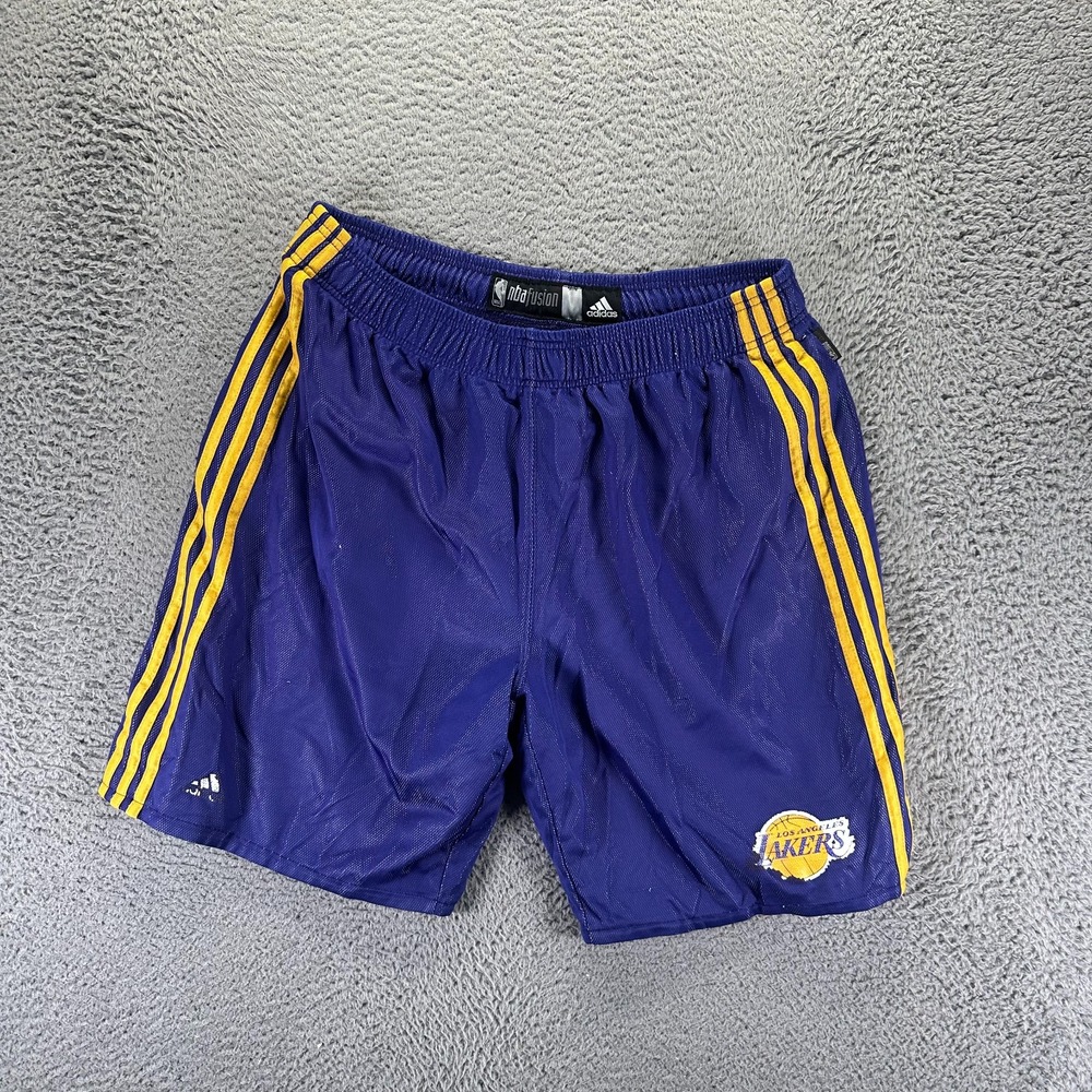 Vintage Adidas Shorts Mens XL Purple Athletic Los Angeles Lakers Basketball NBA‎